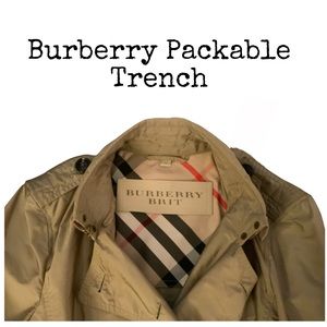 Authentic Burberry brit light weight rain jacket/trench.